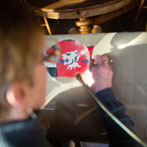 Kyle Hayes Doing Needlepoint for a National Trust property at Killerton in Devon.